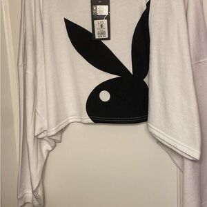 Playboy Black and White Long Sleeve Shirt